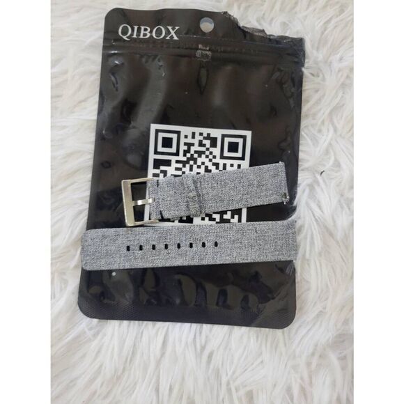 Qibox Versa Fitbit Gray Canvas Band, Adjustable Strap - Picture 3 of 6